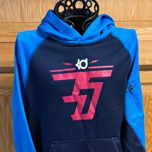 Nike Boys Thema-Fit Boys Medium Youth Hoodie Sweatshirt Blue Athletic Zip Pocket